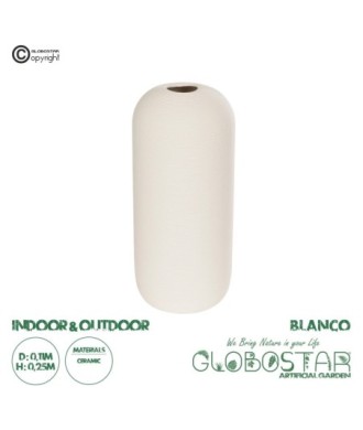 GloboStar® Artificial Garden BLANCO 21247 Διακοσμητική Κεραμική Γλάστρα Γκρι Π11 x Μ11 x Υ25 cm